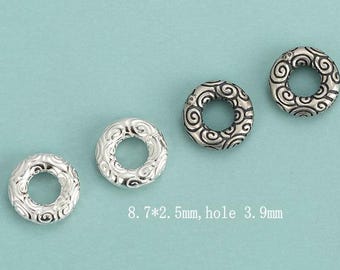 925 Sterling Silver Cloud Spacer Bead Sterling Thai Silver Closed Ring Circle Ring Connector Beads For Bracelet Necklace Jewelry Making y94