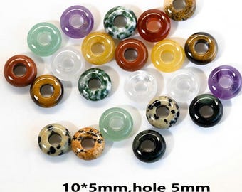10Pcs Bulk Crystal Rondelle Beads 10x5mm Large Hole Donut Beads