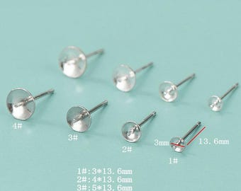 Poste para pendiente de plata de ley 925, fornituras para pendientes de plata para la creación de joyas, suministros para pendientes DIY y70