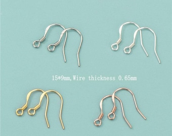 Sterling Silver Fish Hook Earring Wires High Quality 925 Silver Earring Findings Kits Fish Hook Ear Wire For DIY Earrings Supplies y101
