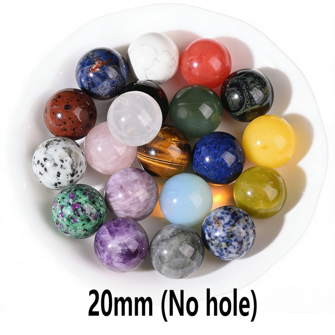 20mm Gemstone Ball Sphere No Hole Bead Assorted Small Natural Crystal ...