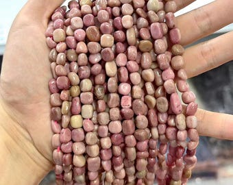 Irregular Natural Rhodochrosite Beads Strand Gemstone Nugget Spacer Bead 6mm-8mm Bulk Lots Wholesale