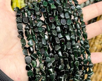 Irregular Green Sandstone Beads Strand Gemstone Nugget Spacer Bead 6mm-8mm Bulk Lots Wholesale