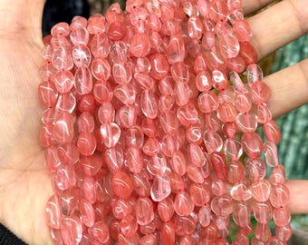 Irregular Watermelon Quartz Beads Strand Gemstone Nugget Spacer Bead 6mm-8mm Bulk Lots Wholesale