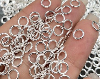 Sterling Silver Open Ring Bulk Lot 5mm Solid 925 Silver Closed Rings Jump Rings Round Linker Wholesale y258