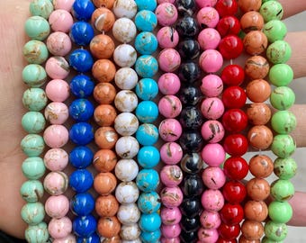 Colorful Shell Stone Beads Smooth Round Ball Beads 4mm 6mm 8mm 10mm 12mm Beads Bulk Lot Wholesale