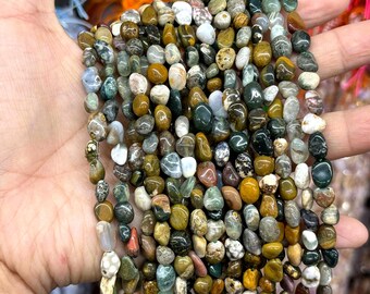 Irregular Natural Ocean Jasper Beads Strand Gemstone Nugget Spacer Bead 6mm-8mm Bulk Lots Wholesale