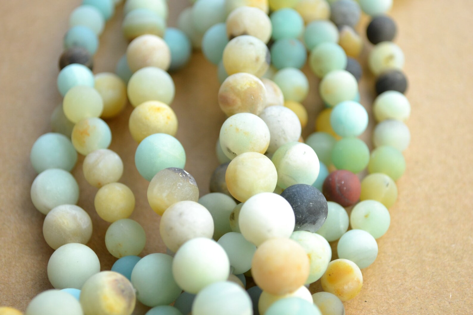 Matte Natural Amazon Stone Beads Round Druzy Frosted Finish Etsy