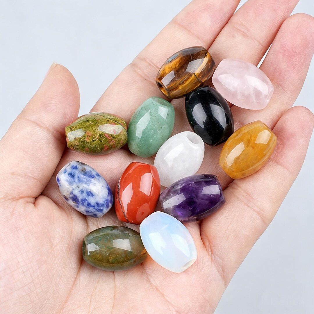 Large Natural Crystal Rice Beads 18*13mm With Large Hole Smooth ...