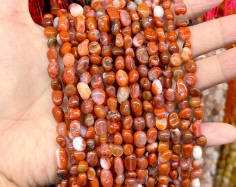 Irregular Natural Carnelian Beads Strand Gemstone Nugget Spacer Bead 6mm-8mm Bulk Lots Wholesale