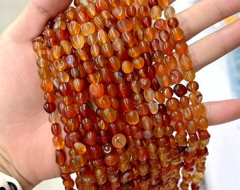 Irregular Natural Red Agate Beads Strand Gemstone Nugget Spacer Bead 6mm-8mm Bulk Lots Wholesale