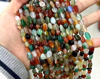 Irregular Natural Agate Beads Strand Gemstone Nugget Spacer Bead 6mm-8mm Bulk Lots Wholesale