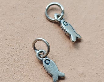 925 Sterling Silber Fisch Charm Anhänger hochwertiges Zubehör