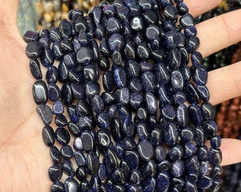 Irregular Blue Sandstone Beads Strand Gemstone Nugget Spacer Bead 6mm-8mm Bulk Lots Wholesale