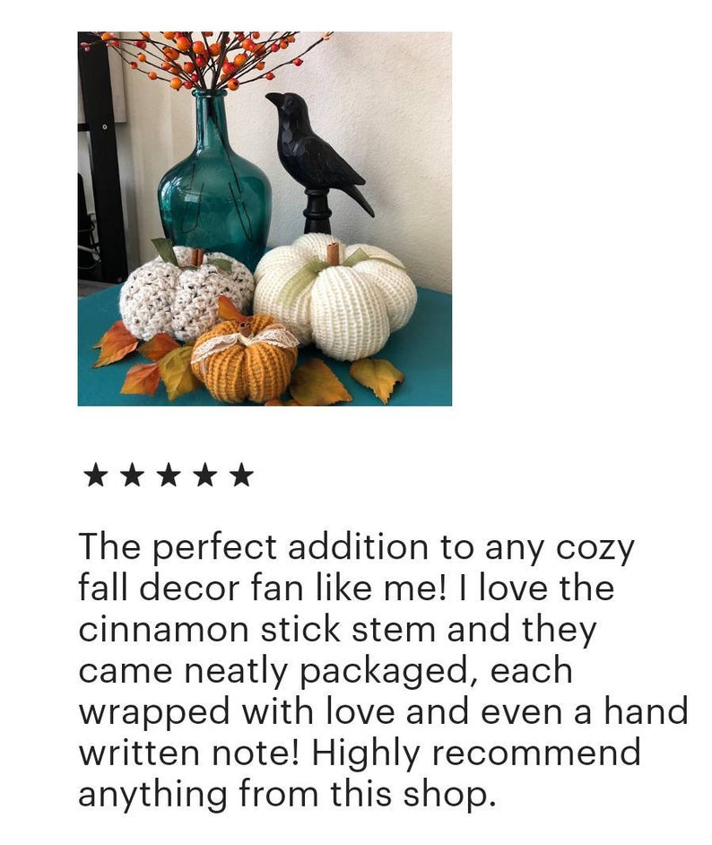 Fall Home Decor Pumpkins Crochet and Knit Decoration Autumn Warm Colors Rustic Farmhouse Decor Cream, Tweed, and Mustard image 6