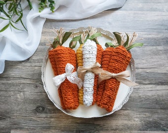 Farmhouse Carrots for Spring and Easter Home Decor | Handmade Crochet Carrots | Rustic Home Decor