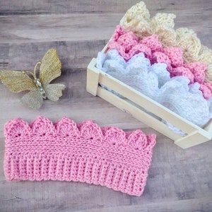 Princess Crown Earwarmer Headwrap Handmade Crochet