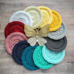 100% Cotton Crochet Coasters |  Farmhouse Style Home Decor | Eco-friendly Reusable