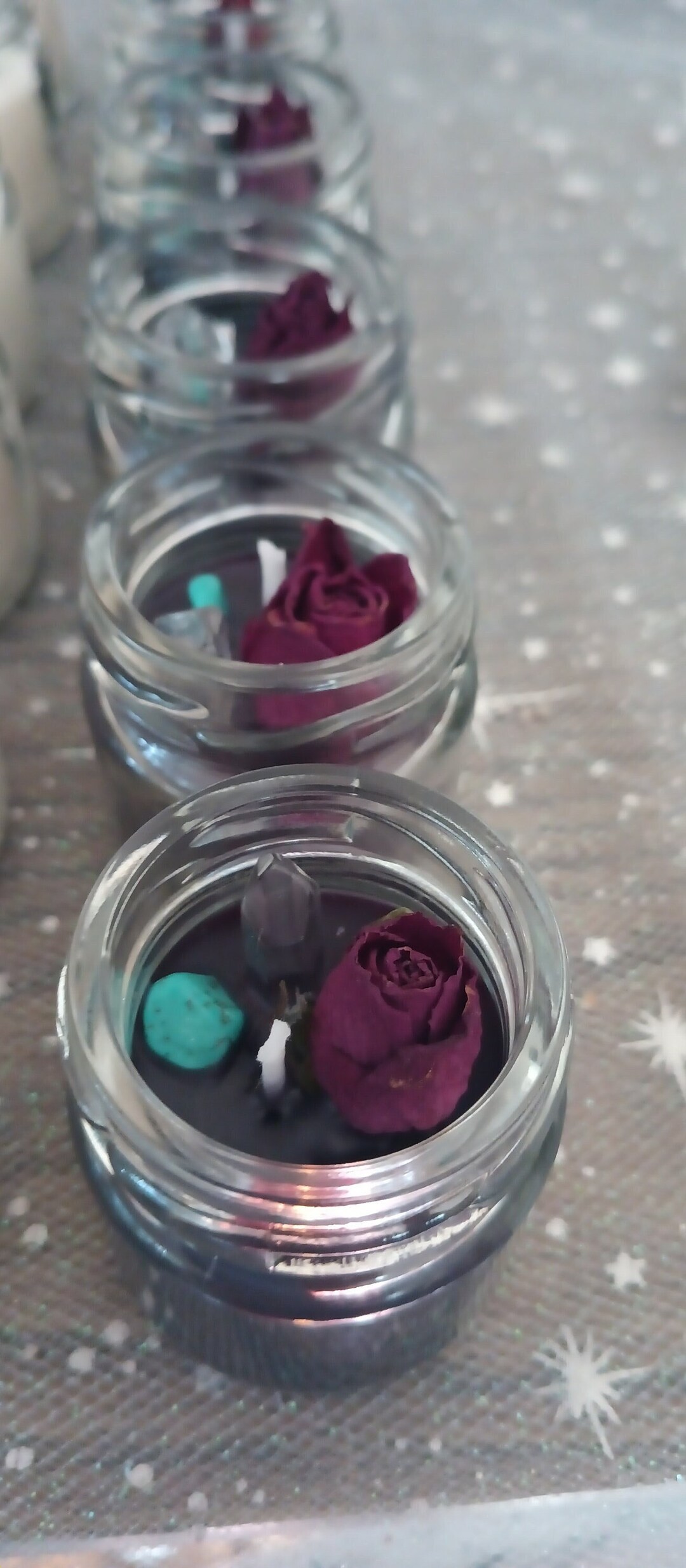 Citrus Musk Scented Intention Candle With Crystals & Flowers for Spell ...