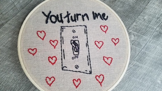 Punny Hoop Valentine S Day You Turn Me On Light Etsy