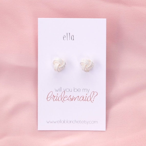 Flower Girl Thank You For Being Our Bridesmaid Maid Of Honour Silver Earrings!