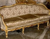 Polychrome Painted Gilded Louis XV Corbeille Sofa Settee Canapé