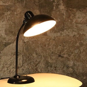 Kaiser Idell 6556 table lamp in black * embossed dome * Bauhaus * 1950s * Vintage