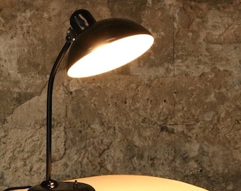 Kaiser Idell 6556 table lamp in black * embossed dome * Bauhaus * 1950s * Vintage