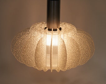 Sixties ceiling light 1960s * Mid-Century/Space-Age lamp * Acrylic glass pastel white & chrome * Vintage