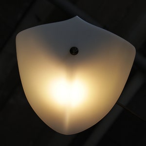 Rupert Nikoll ceiling light 1950s * Mid-Century Modern lamp * Brass & white acrylic shade * Vintage