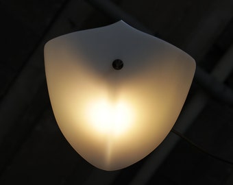 Rupert Nikoll ceiling light 1950s * Mid-Century Modern lamp * Brass & white acrylic shade * Vintage