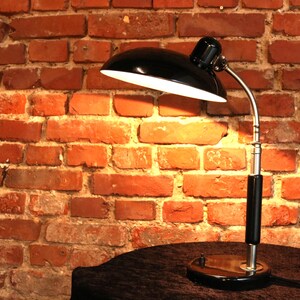 Kaiser Idell 6652 table lamp in black * embossed dome * Bauhaus * 1940s * Vintage