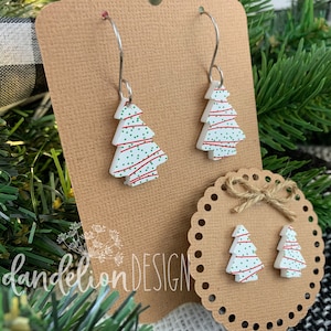 Christmas Tree Acrylic Stud or Dangle Earrings