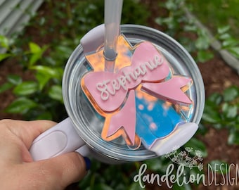 Bow Personalized Acrylic Name Plate for H2.0 20/30/40 oz Stanley Tumbler