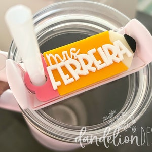 Pencil Personalized Acrylic Teacher Name Plate for H2.0 20/30/40 oz Stanley Tumbler
