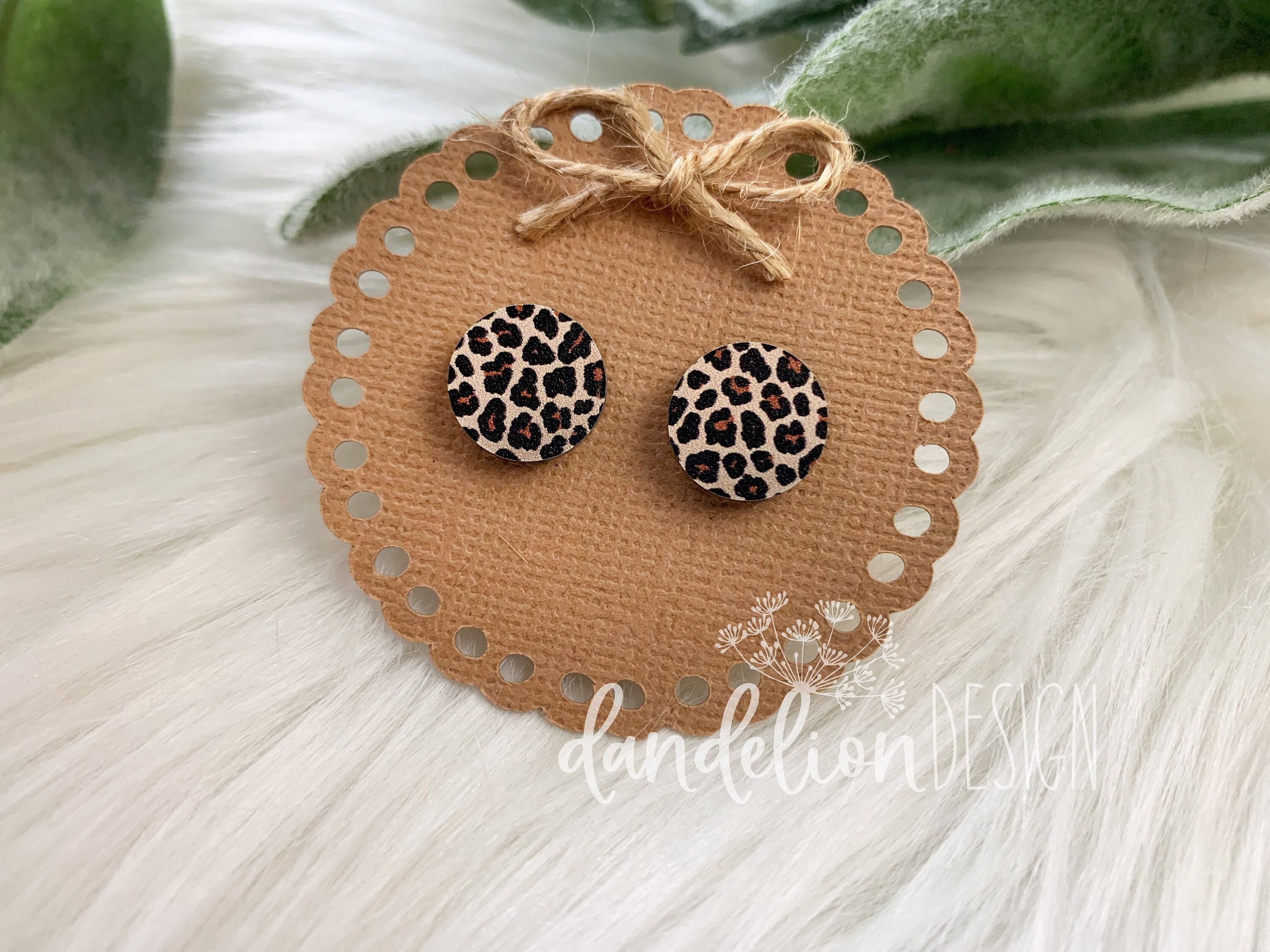 Leopard print cheap stud earrings