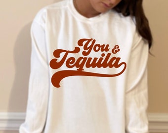 Tequila Comfort Colors Sweatshirt, Cute Tequila Sweatshirt, Vintage Inspired, BOHO Tee, Hippie Tee, Unique Gift, Graphic Tee