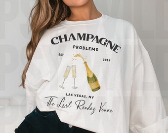 Champagne Problems shirt, Custom Location Bachelorette Social Club Shirts, Cocktail Bachelorette Shirts, Custom Bach Shirt, Bride Shirts