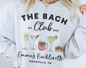 The Bach club shirt, Custom Location Bachelorette Social Club Shirts, Cocktail Bachelorette Shirts, Custom Cocktail Bach Shirt, Bride Shirts