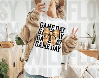 Comfort Colors, Custom Coquette Game Day T-shirt, Custom Game Day Bow Tee, College Football, Team Spirit, School Spirit, Coquette Aesthetic