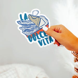 Sardines La Dolce Vita Vinyl Sticker, Italy Culture Decal, Italian Dolce Vita Laptop Decal, Wine Lover Sticker, Cute Travel Souvenir, Decal