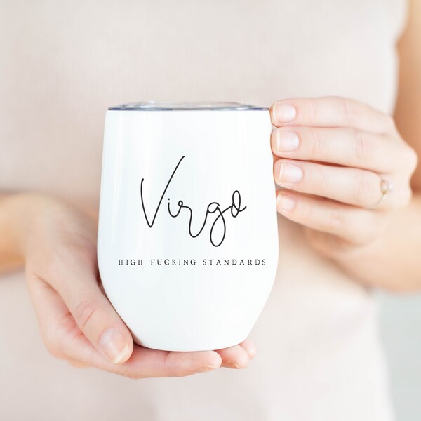 Virgo Wine Tumbler, Virgo Zodiac Travel Mug, Zodiac Gifts For Virgo Travel Wine Glass, Virgo Gift, Unique Gift, Funny Virgo Gift