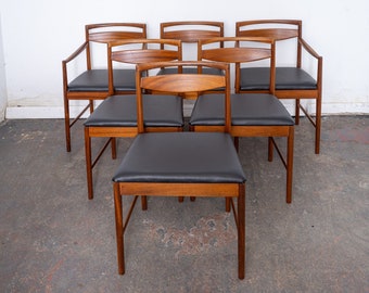 6 Mid-Century McIntosh dining chairs including 2 carvers