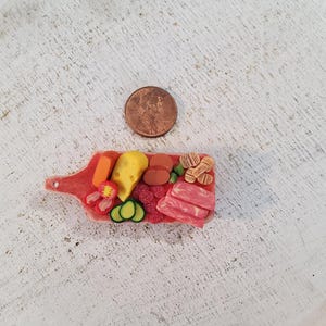 Miniature Charcuterie Board Fridge Magnet; one inch scale; 1/12 scale; dollhouse foods; dollhouse miniature food;Fridge magnet
