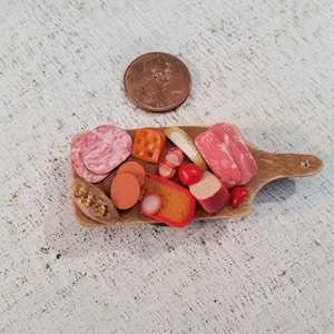 Miniature Charcuterie Board Fridge Magnet; one inch scale; 1/12 scale; dollhouse foods; dollhouse miniature food;Fridge magnet