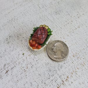 Miniature Baked Ham; 1/12 scale; dollhouse foods; dollhouse miniature food