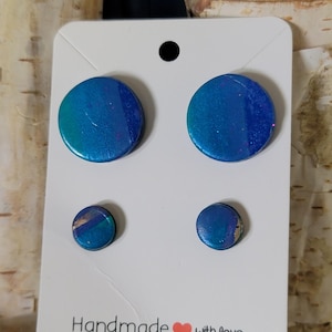 Handmade Polymerclay Earrings, Unique Gift, 2 pairs.