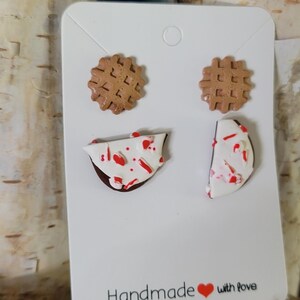 Handmade Polymerclay Earrings, Unique Gift, 2 pairs.