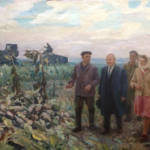 The original picture of the USSR &quot;Nikita Khrushchev in the advanced brigade&quot; 1964 Honored Artist of the USSR Sleta Petr
