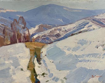 Paisaje "Menchul" 2015, autor: artista de la URSS Yaroslav Sergeevich Savinykh, nacido en 1952,